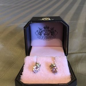 Juicy couture heart shaped pink stud earrings
